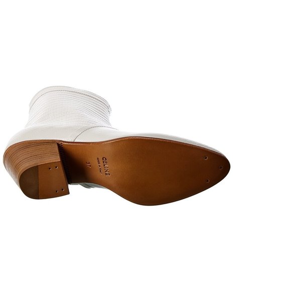 CELINE Cubaine Croc-Embossed Leather Boot - Picture 4 of 6